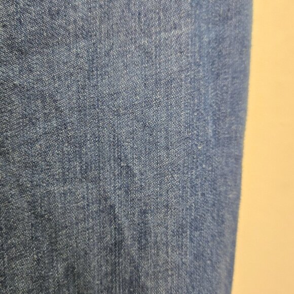 Chambray Cottagecore Boho Country Button-Down Denim Maxi Skirt Ruffle Hem L - Picture 6 of 11